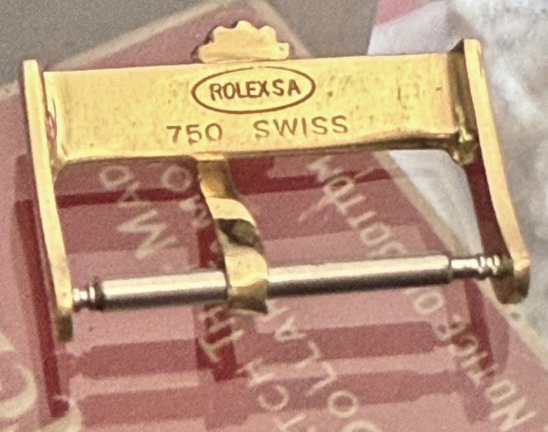 Used Vintage 18k GOLD 18mm Logo Buckle Marked: 750 ROLEXSA SWISS Circa: 1978 gallery