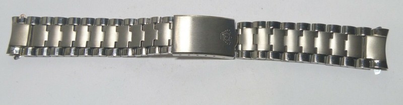 NOS 1970 Jules Jurgensen 17mm Curved End 2-Tone 6 ½ In Sporty Steel Bracelet !!