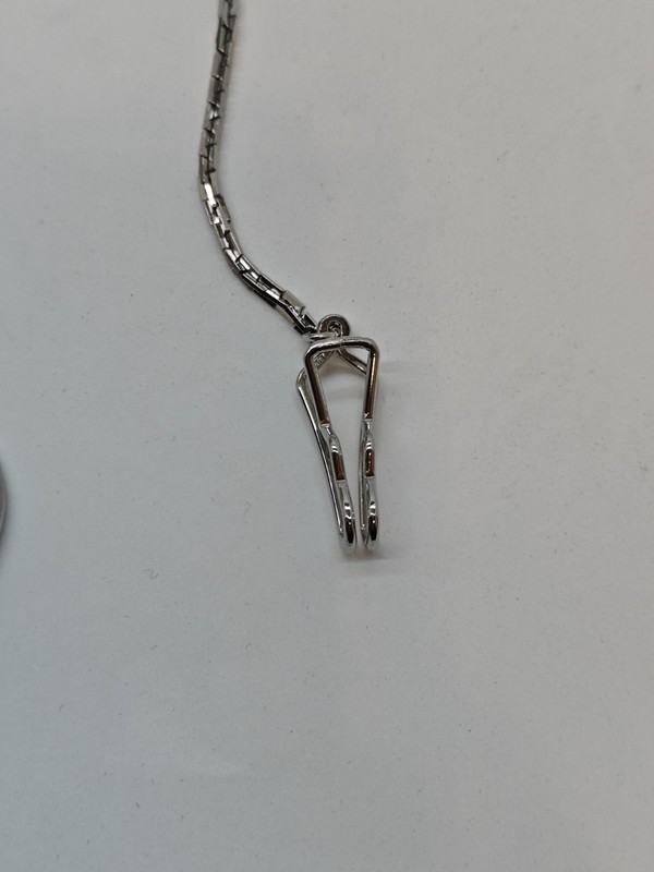 Vintage Swank Extension Slider Key Chain Pocket Watch signed Fob Silver Tone gallery