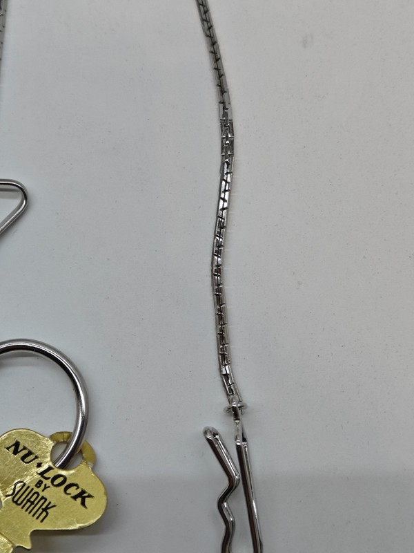 Vintage Swank Extension Slider Key Chain Pocket Watch signed Fob Silver Tone gallery