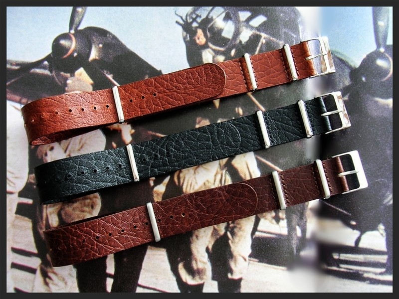 26mm Blk-Tan-Brn Buffalo calf NATO G10 UTC Military strap IW SUISSE 18 20 22 24