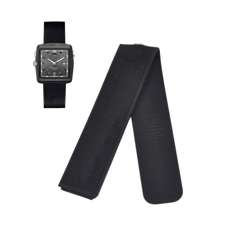 Professional Golf Watch WAE1113 22mm Black Rubber Watch Strap For Tag Heuer