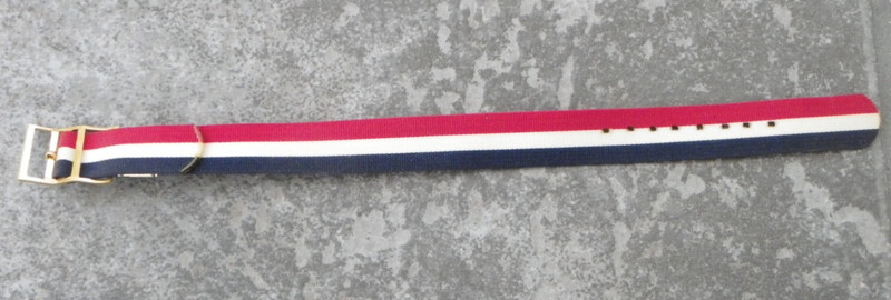 Vtg Red White Blue Cloth Watch Band-New Old Stock-16 mm Wide-Adjustable Length gallery
