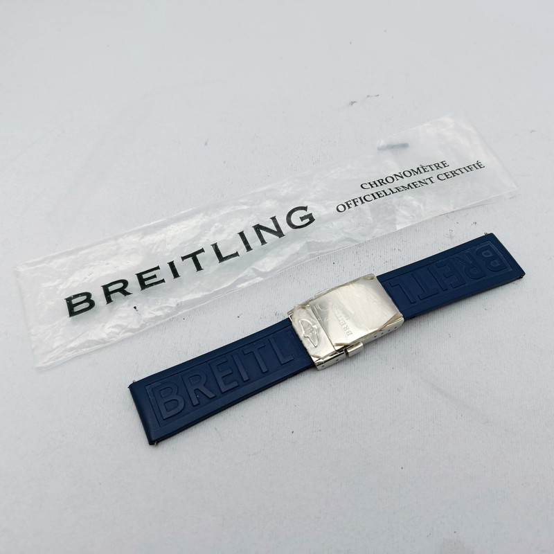 Genuine OEM BREITLING Dark Blue Rubber 152S Watch Strap 20/22mm EXCELLENT
