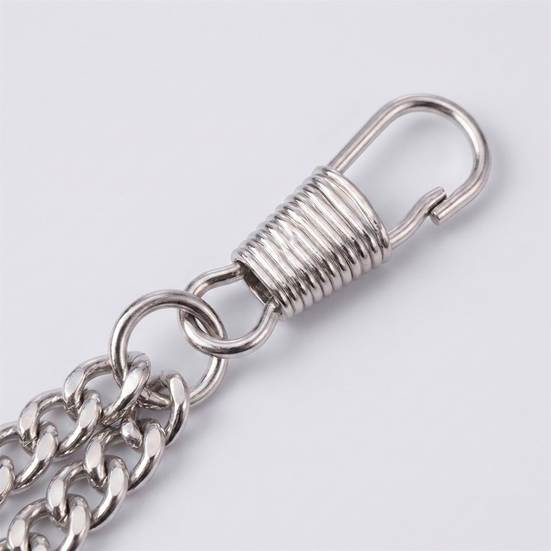 Handmade in the UK Silver Colour Single Albert Pocket Watch Chain with Pendant gallery