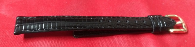 Vintage Speidel 12 mm Black Padded Gator Leather Watch Band – New