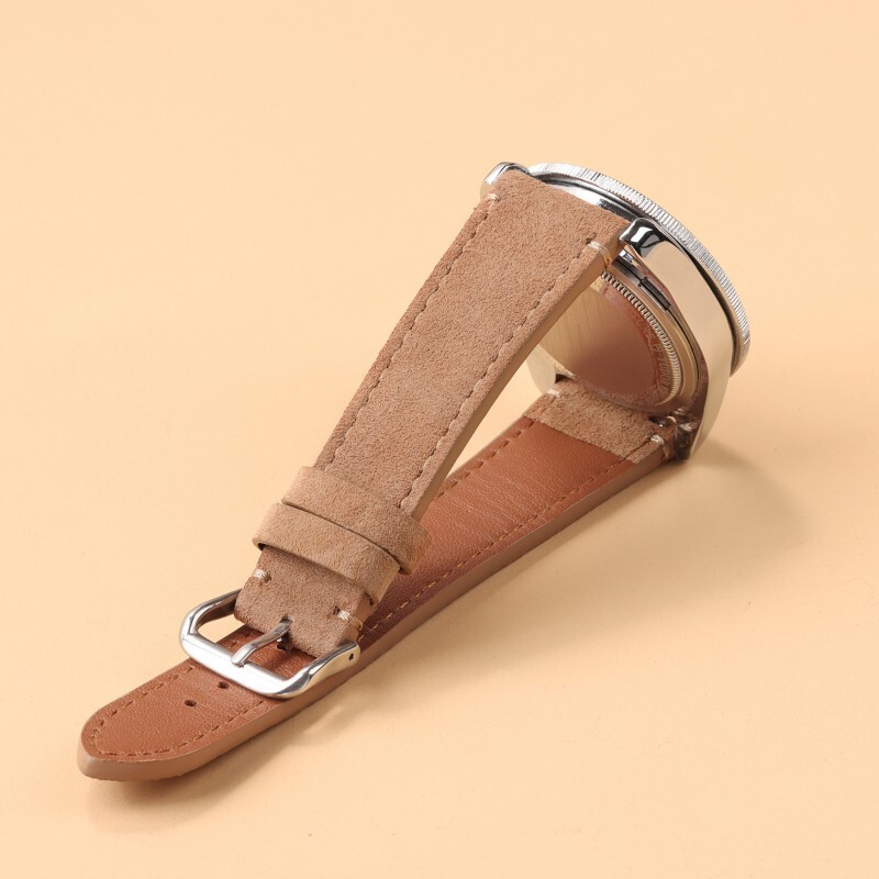 Quick Release Stitching Nubuck Leather Strap Genuine Leather Watch Band 20/22mm gallery
