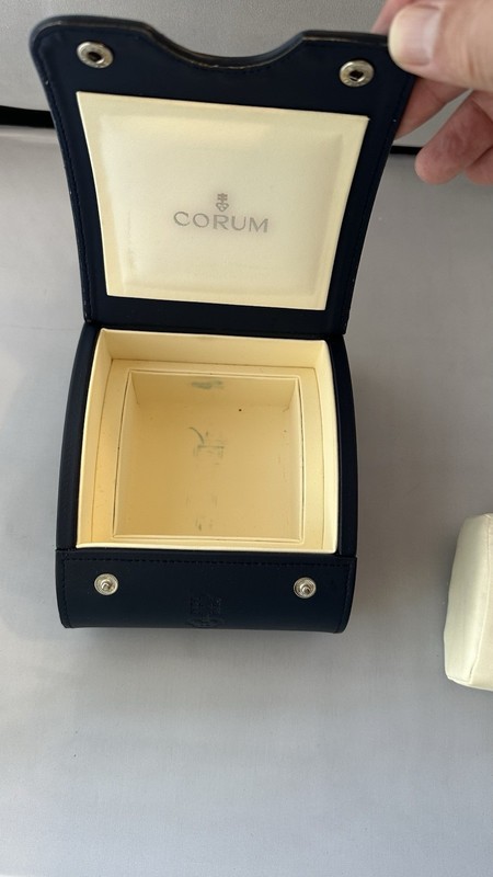 Corum Blue Inner Watch Box with Cream Satin Interior with Pillow