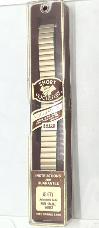 NEW VOGUESTRAP SHORT Watch Band Gold Expansion Fits 13-18mm Lugs – 5-1/8 Long