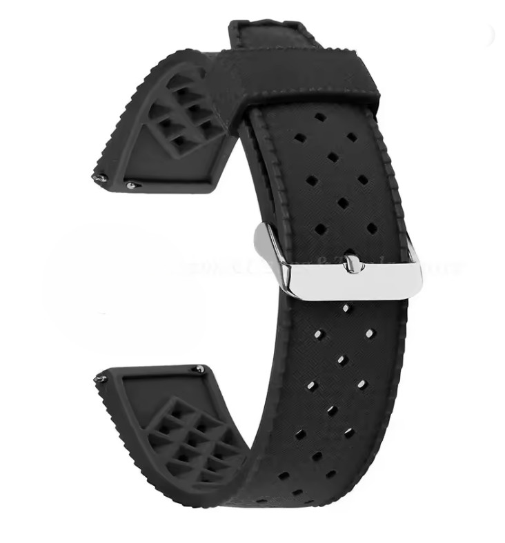 Tropic Strap Premium Silicone, Silver or Black Buckle 20mm & 22mm BRAND NEW