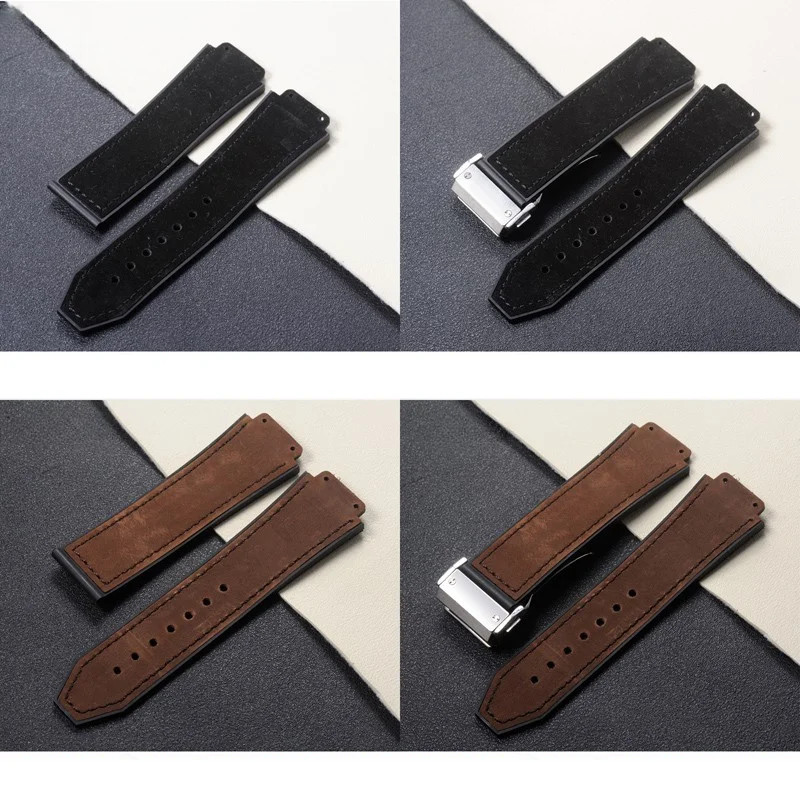 26mm Leather Watch Band Strap For Hublot Yubo Classic Fusion Big Bang Bracelet gallery
