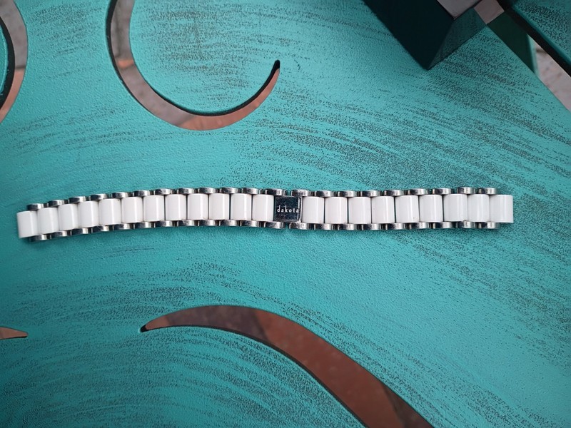 Dakota White/Silver Metal Link Bracelet Wristwatch Band Unisex