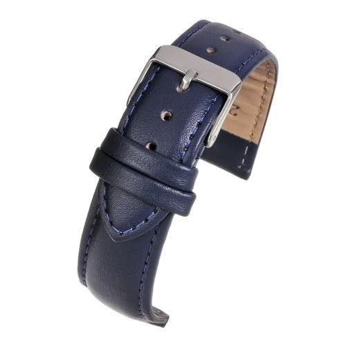 30mm Blue Padded Leather Watch Strap Fits Most Watches