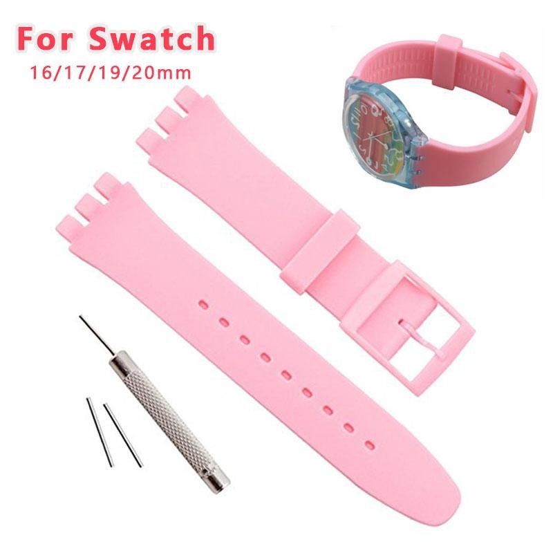 Jelly Silicone Watch Strap for Swatch 16mm 17mm 19mm 20mm Waterproof Band gallery