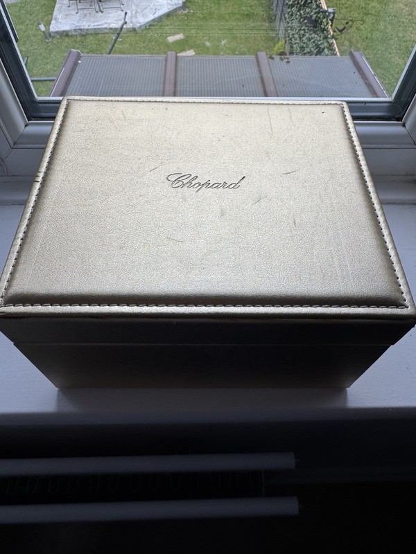Genuine Chopard Empty Luxury Watch / Jewellery Box – Gold Leather
