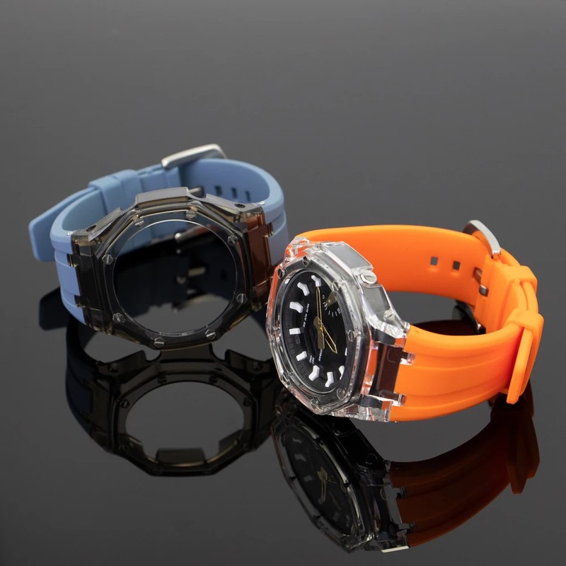 Transparent Mod Kit Case Rubber Strap for GA2100 GA2110 GAB2100 gallery
