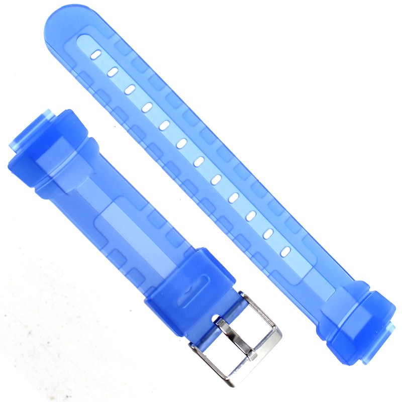 14mm Milano Transparent Blue Rubber Baby-G Ladies Watch Band Long LS 131320 gallery