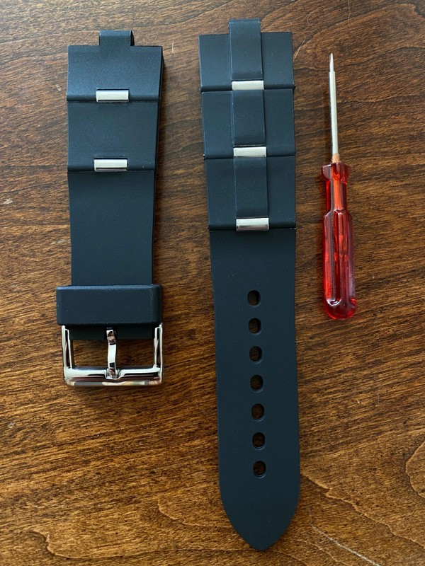 For Bulgari 24mm*8mm black Rubber Strap Band Replacement Fits