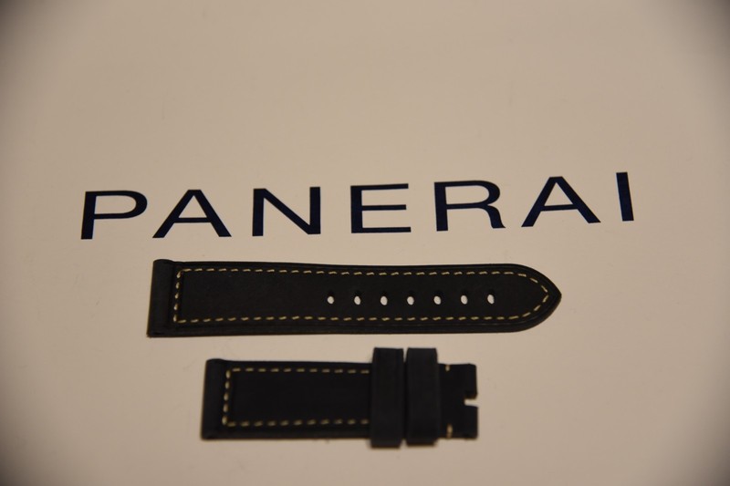 PANERAI STRAP BLUE GREY CALF ASSOLUTAMENTE WHT ECRUE STITCH STD 22/20 BA AUSTRIA