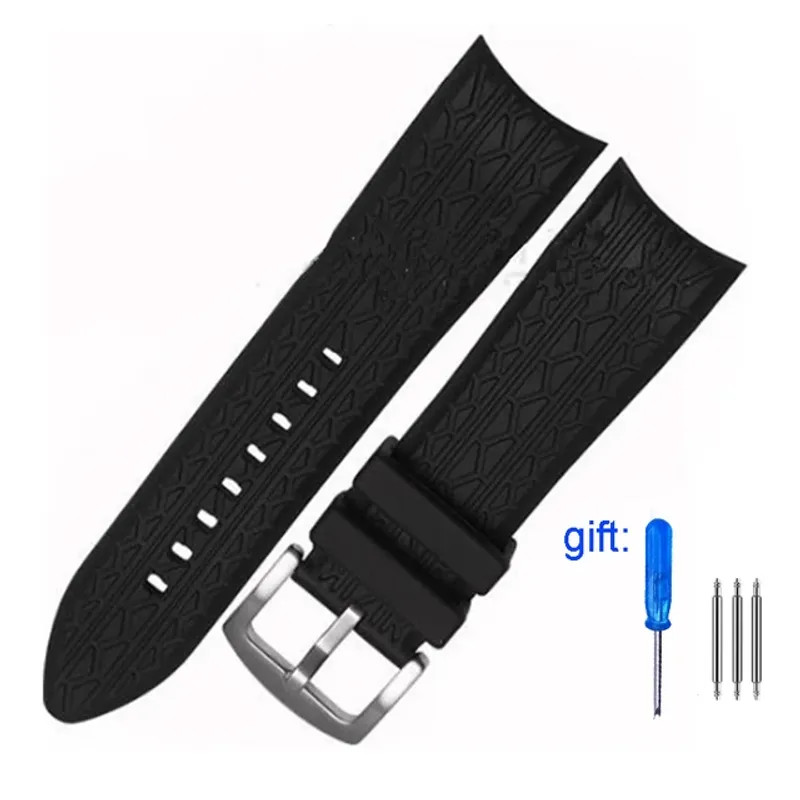 24mm Silicone Watch Band Strap For Porsche Design P6612 Bracelet + Tools