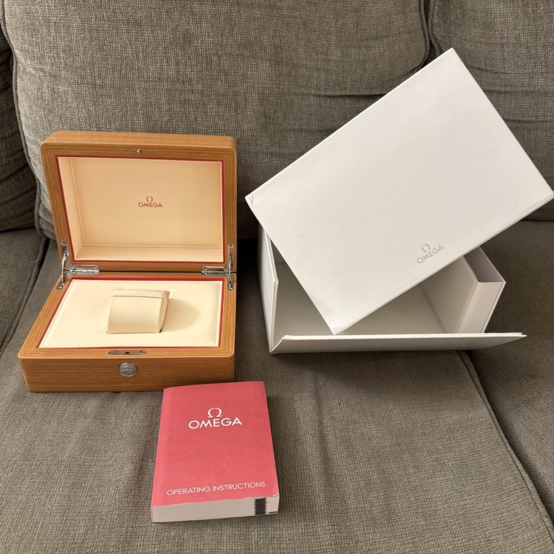 Omega Authentic Wooden Watch Box, with Booklet With Outer Box