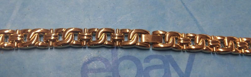 10 mm Band with 12 mm End Cap Gold Finish Bracelet Watchband - Hong Kong - NOS gallery