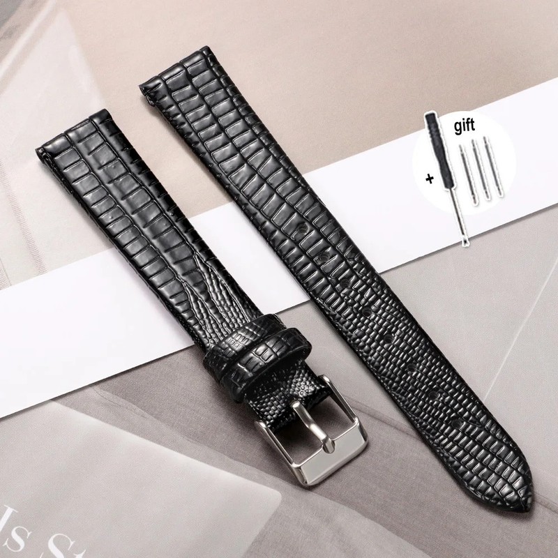 Ultra-thin Leather Watch Strap 8/10/12/14/16mm Slim Watch Band Brown Bracelet