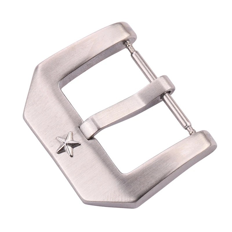 18mm 22mm Stainless Steel Watch Buckle Silver Brushed Metal Clasp Strap
