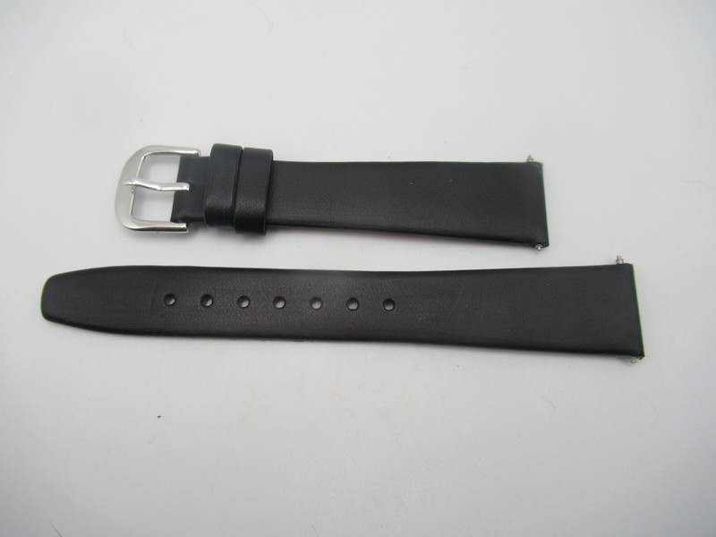 18MM Black Flat Calfskin Men’s Watch Band