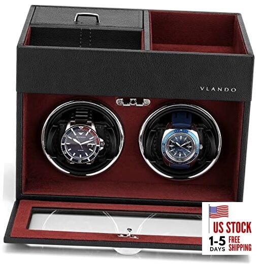 Automatic Double Watch Winder - Watch Winder Double Winder - Jewelry Tray Red