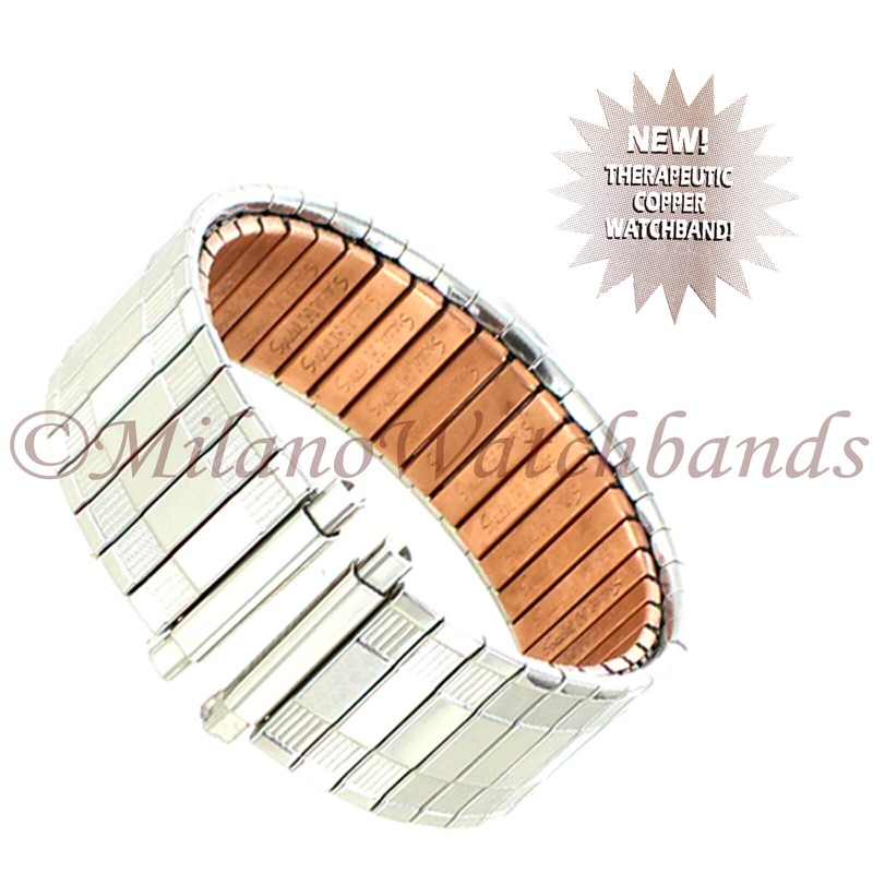 18-22mm Speidel Therapeutic Copper Twist-O-Flex Silver Tone Band BOGO W/ Defect
