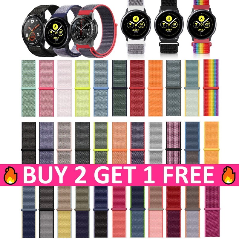 Nylon Sport Loop 20mm 22mm Watch Band Strap For Samsung Galaxy Active 2 S3 46mm