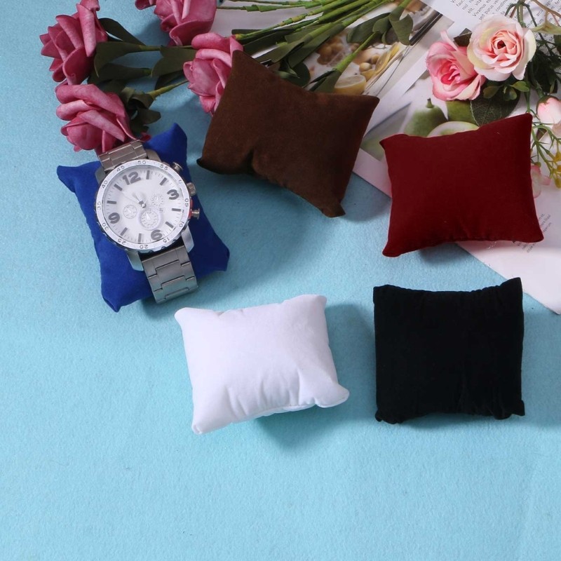 Velvet Pillow Cushion Bracelet Watch Jewelry Display Holder Showcase Organizer gallery