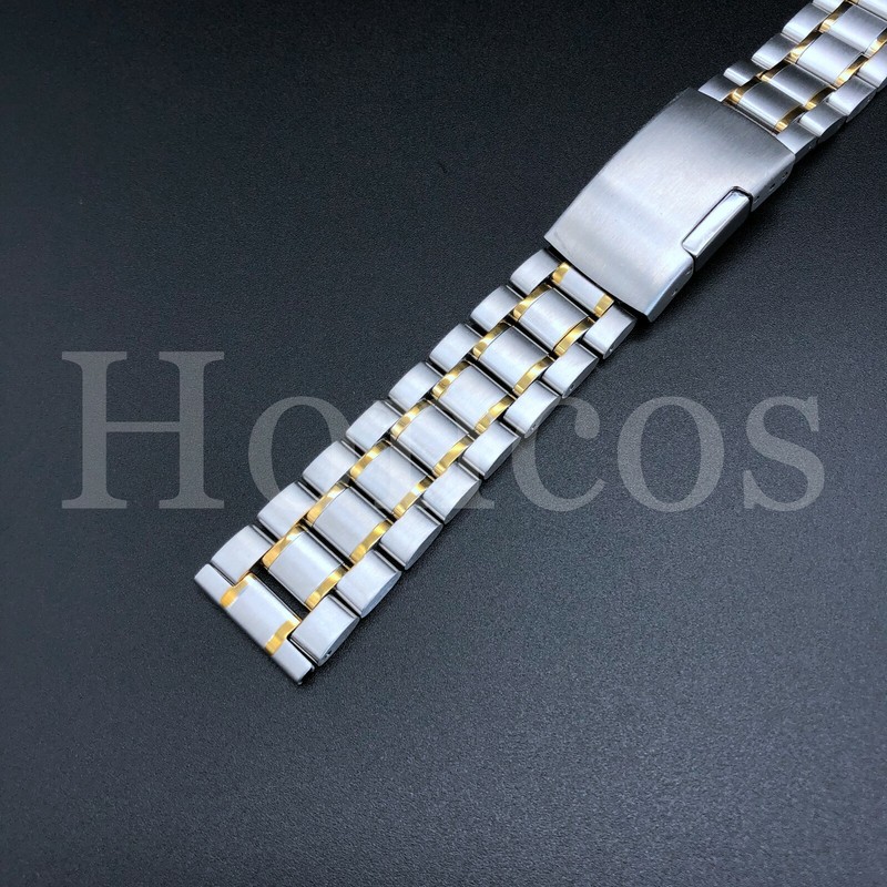 18 MM Steel and Gold Bracelet Watch Band Strap Replacement High Quality Vintage gallery