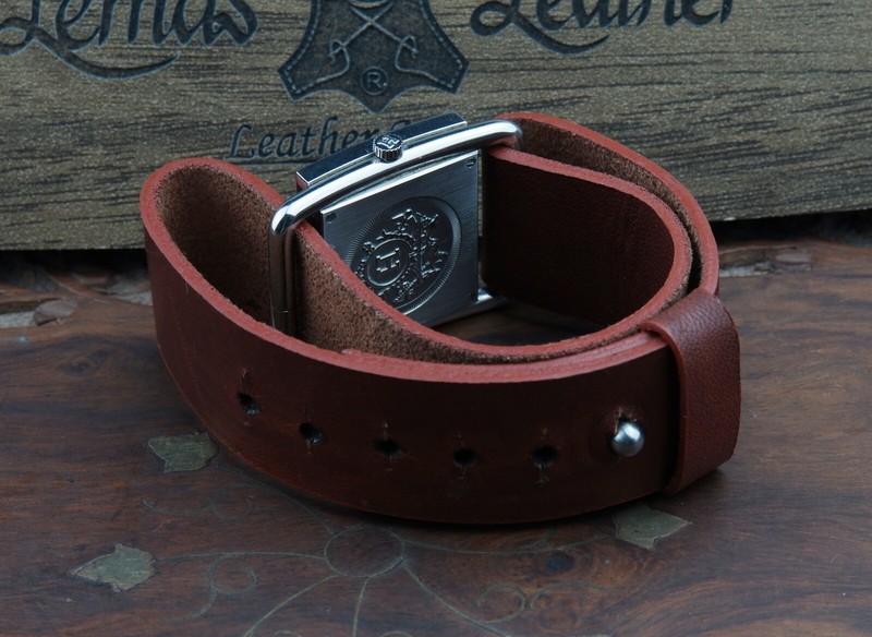 Handmade Leather Watch Strap for Hermes Barenia BA1.510 Brown 24mm After Market gallery