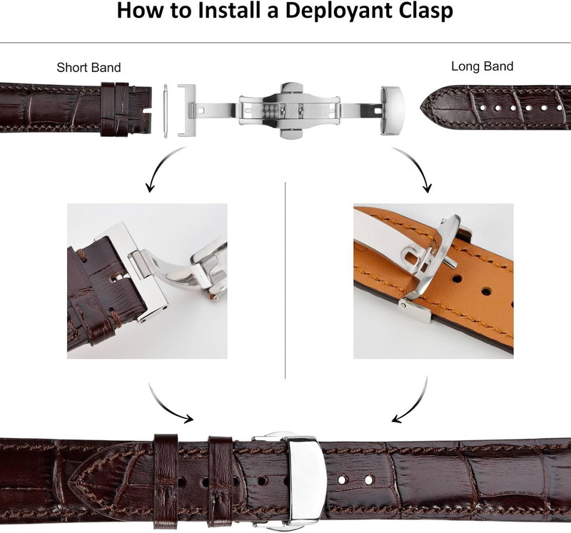 20Mm Stainless Steel Deployment Clasp for Watch Band, Polished Buckle (Silver) gallery