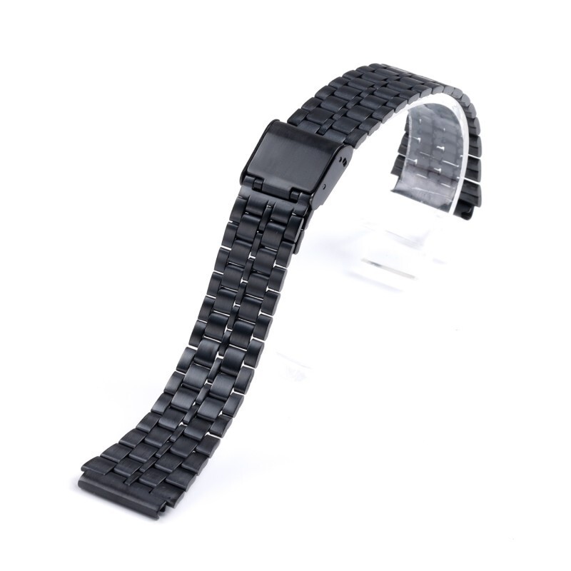 High Quality Vintage Stainless Steel Metal Watch Band Straps Mens Connector 18mm