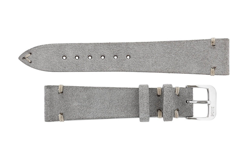 RIOS1931 Stone Gray Suede 20 mm X 16 mm Watch Band without Buckle New Size M