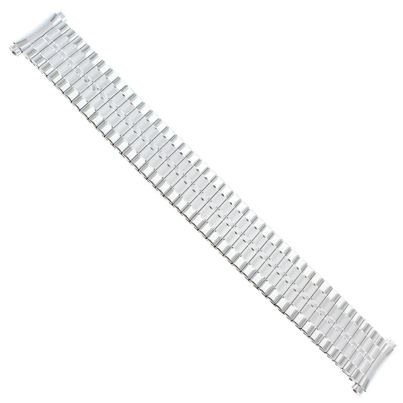 18-21mm Hadley Roma Stainless Steel Twist-O-Flex Curved End Mens Band Long 7466 gallery