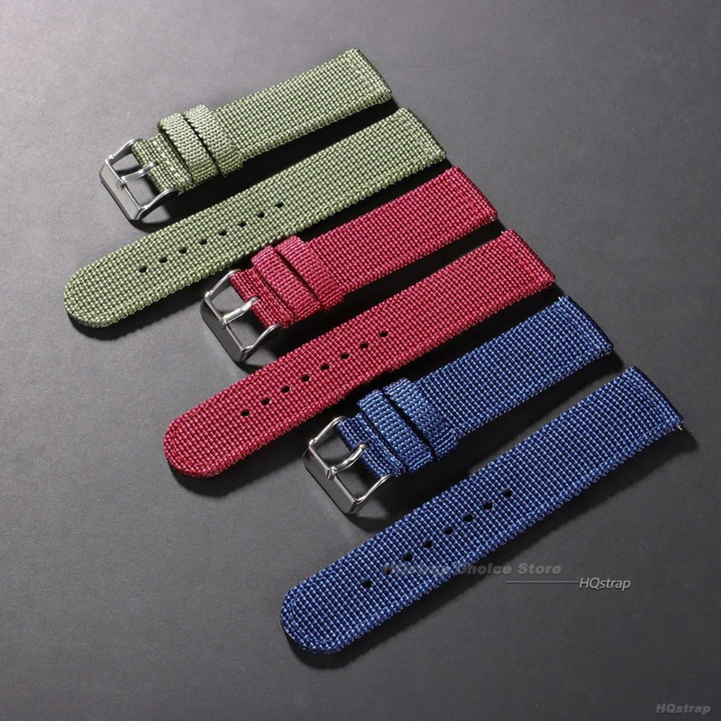 Canvas Quick Release Watch Strap 18, 20, 22,24mm Military Fabric Band Men Women gallery