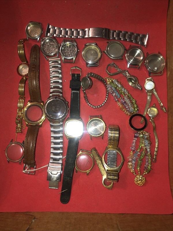 Lot Of Misc. Watch Bands & Parts, Cases & Case Parts For Parts Or Repair Lot 10