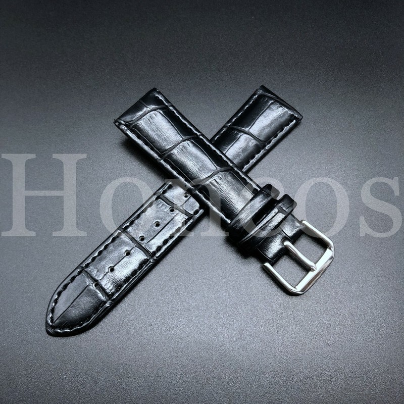 20MM ITALIAN LEATHER WATCH STRAP BAND FITS FOR ROLEX 36MM DATEJUST DATE BLACK