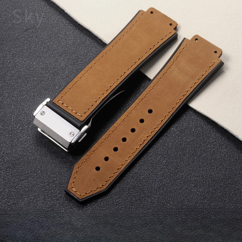 26mm Leather Watch Band Strap For Hublot Yubo Classic Fusion Big Bang Bracelet gallery