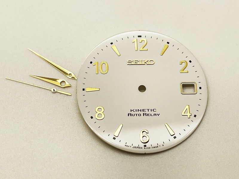WATCH PARTS 5J22-0B58 SEIKO AUTO RELAY KINETIC WHITE DIAL CASE 5M23-0B69 SMA075 gallery