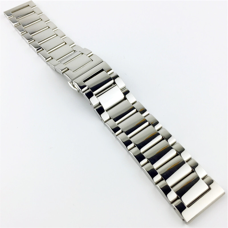 16 18 19 20 21 22 23 24 26mm Stainless Steel Watch Strap Band Butterfly Clasp