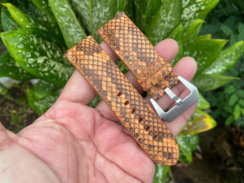 Size 22mm/20mm, Leather/Skin Snake Watch Strap Band Multi Color, Custom Strap
