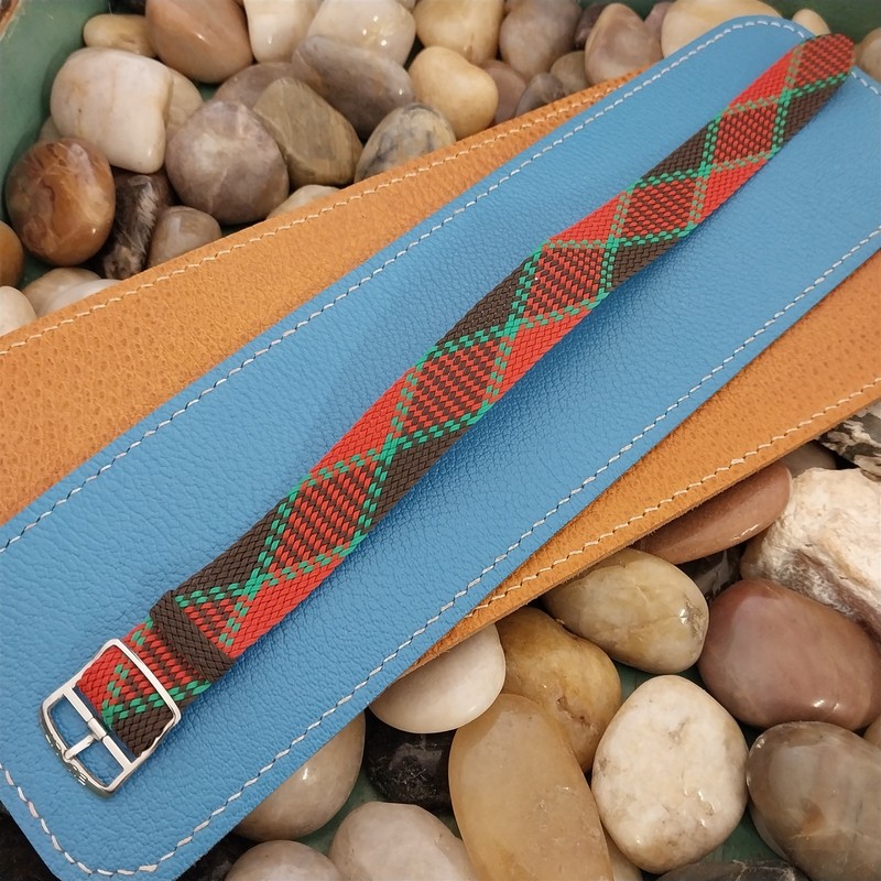 Vintage 18mm Eulit Braided Perlon Classic 1960s Single Pass Argyle Watch Band gallery