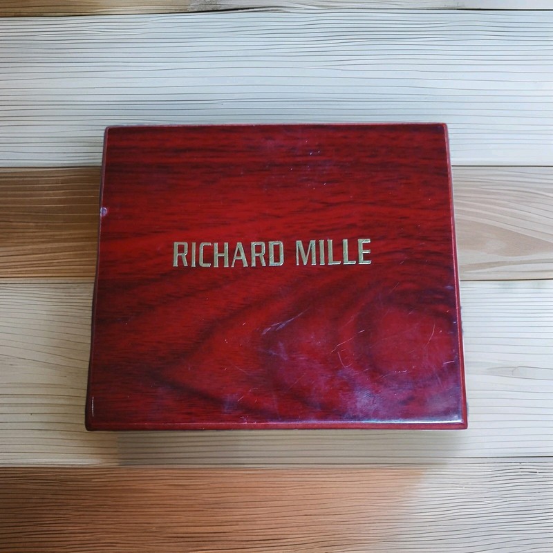 Genuine RICHARD MILLE watch travel case wooden RED time piece box