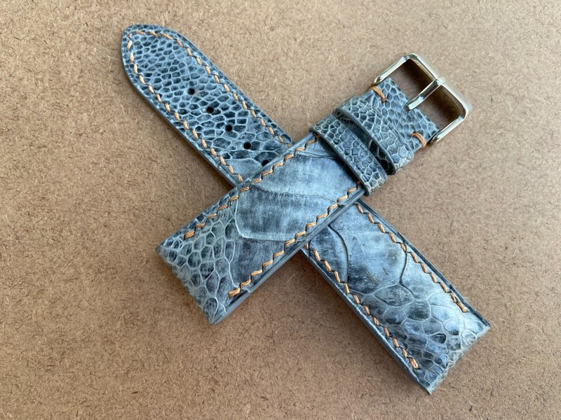 26mm 24mm 23mm 22mm 21mm 20mm 19mm 18mm 17 16 14 gray ostrich Watch Strap Band gallery