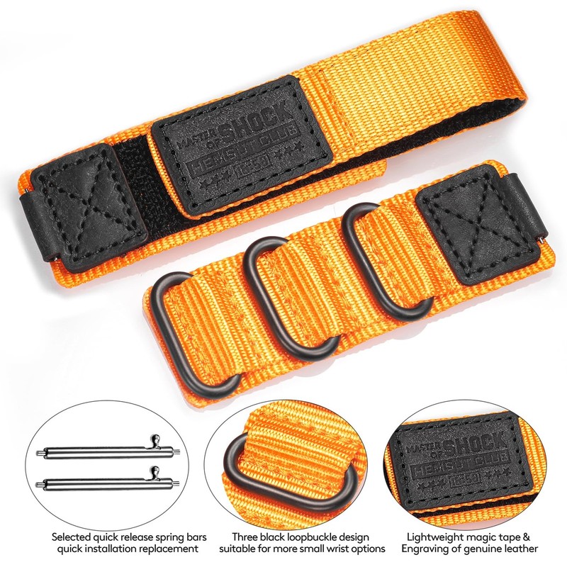 18mm Tactical Nylon Strap for Casio Watches | Quick Release Military Style Sh... gallery